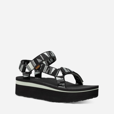 Teva Flatform Universal - Women's Teva Sandals - Black | India (QLZG27504)